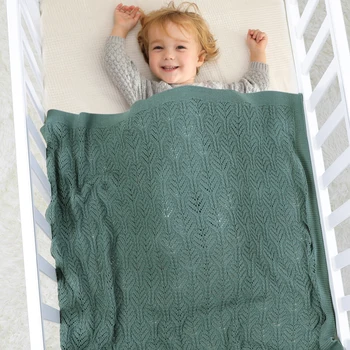 Cobertor do bebê de Malha Super Macia da Criança Unissex em Algodão Berço Xadrez Colchas do Carrinho de criança de Bebê Recém-nascido Cama para Dormir Cobrir 100*80CM