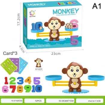 Montessori Matemática Brinquedo Digital Macaco Escala De Equilíbrio De Número De Jogo De Tabuleiro Para Crianças Brinquedo