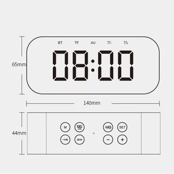 Bluetooth portátil-compatiple alto-Falante sem Fio hi-fi DIODO emissor de despertar Relógio Despertador, Mini-Espelho de Tela de Relógio de Cartão de Presente de alto-Falante de Graves TF USB AUX