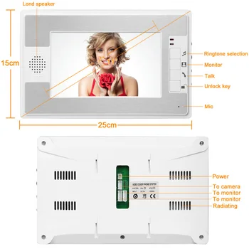 MKX com Fio Intercomunicador de Vídeo para a Home do HD de 7 Polegadas, Sistema de Visão Noturna Campainha Câmera Impermeável de Áudio o Telefone da Porta De Apartamento