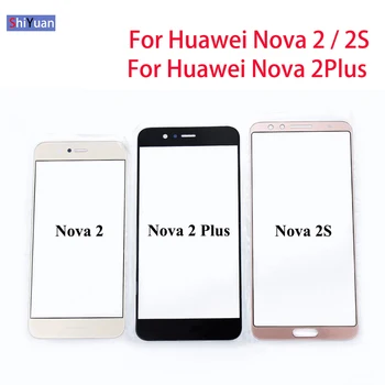 Para Huawei Nova 2 Nova 2 Mais Nova 2S Painel da Tela de Toque Frente do Sensor Exterior de Vidro Preto Ouro Branco Azul (Sem Digitalizador)
