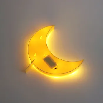3D da Noite do DIODO emissor de Luz da Estrela Lua Crianças Quarto Interior Iluminação de Decoração de Lâmpada para a Home Sala Quarto a Noite de Iluminação Criativa de Presente