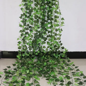 Artificial plantação de Vinhas de Seda Folhas de Uva Garland Falso Simulação DIY Pendurar a Guirlanda Flores Artificiais de Vime, a Decoração Home