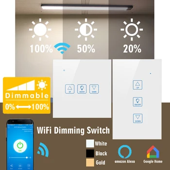Wi-fi Smart Dimmer de Luz, Interruptor do Toque,Tuya Interruptor de Controle,Compatível com Alexa Inicial do Google , NÓS UE Padrão reino UNIDO