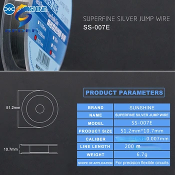 SS007E Ultra-fino Fio de Prata Fly Linha 0.007 mm Superfina Salto Prata fio Precisão de Circuito Flexíveis de Telefone Dedicado Ferramenta de Reparo