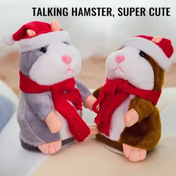 Falando Hamster De Pelúcia Repete Eletrônico Brinquedo De Estimação Para Crianças Do Bebê Bonito Falar Gravação De Som Educacional De Pelúcia Boneca