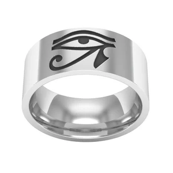 Antiga Mitologia Egípcia Personagem Olho Padrão de Titânio de Aço Anel de Homens da Nova Moda de Acessórios em Metal, Jóia do Partido 34L