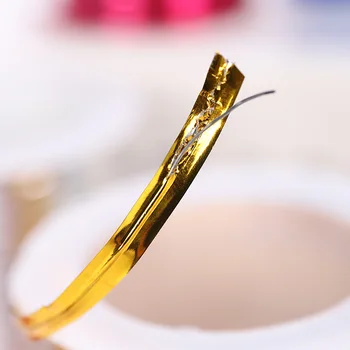 Ouro e prata fio de ligação da caixa de presente de açúcar caixa de flores frescas de embalagem de corda do fio de metal de cores ligação do fio de ligação 15m