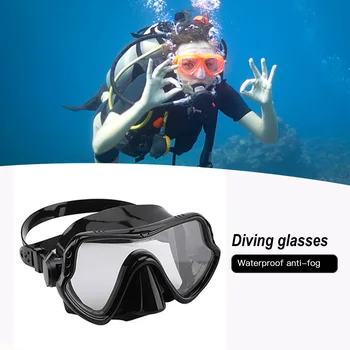 Natação Óculos Conjunto Subaquática Mergulho Silicone Óculos de Mergulho Seco Máscara de Mergulho para Homens Mulheres