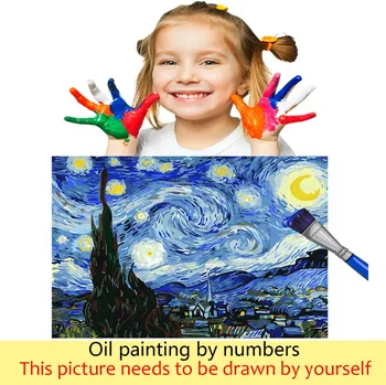 Tintas por números Corte coelhos pinturas, fotos colorir por números, desenhos animados animais com cores de pintura para Crianças diy desenho