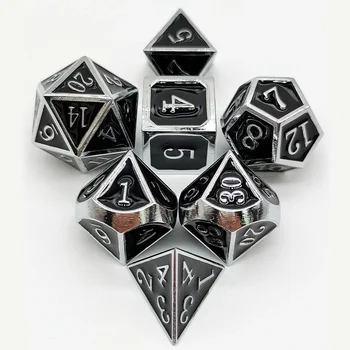 7 Peças de Metal ni dado o Papel que joga o Dado para Dungeons and Dragons Jogos de rpg & Pathfinder Metal Corta a Definir