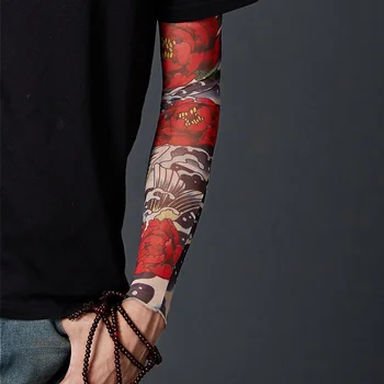 1pcs 3D Tatuagem Impresso Proteção contra o Sol, Mangas Exterior de Ciclismo de Execução Unidade Unisex Seca Rápido, Proteção UV Manga Tatuagem Luvas