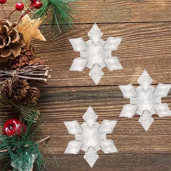12pcs de Natal Pingente de floco de Neve de Cristal Acrílico cristal de rocha Congelada árvore de Natal DIY decorações de natal em casa de Artesanato L910