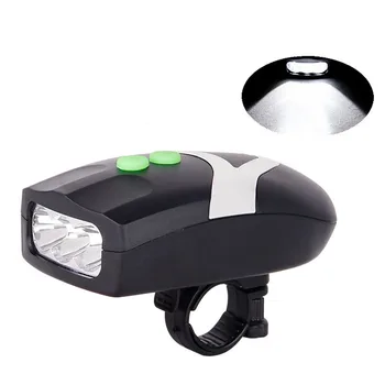 Bicicleta Lâmpada Moto Luz Frontal sirene Eletrônica de Bicicleta DIODO emissor de Luz de Cabeça Frontal de Luz Com Chifre Bell Farol Lâmpadas