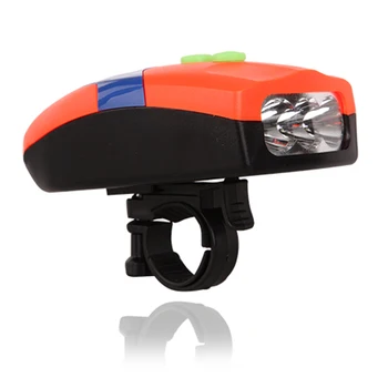 Bicicleta Lâmpada Moto Luz Frontal sirene Eletrônica de Bicicleta DIODO emissor de Luz de Cabeça Frontal de Luz Com Chifre Bell Farol Lâmpadas