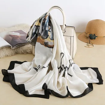 2020 marca de Luxo Outono e inverno as mulheres Novo estilo de Moda de correspondência de Cores de Impressão lenço de seda senhora Popular headcloth praia xale