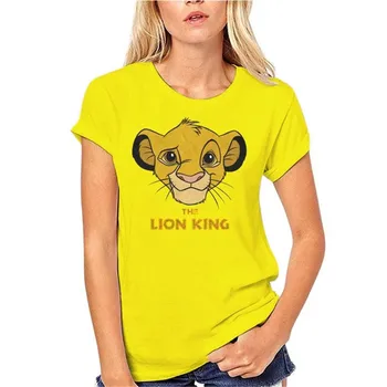 Rei leão Simba Logotipo masculina de manga Curta T-shirt Solta Tendência de Verão Novo Respirável Casal Puro Algodão Homens e Mulheres T-shirt