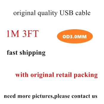 30pcs/monte OD3.0mm 1m 3ft de Sincronização de Dados USB Carregador Original Cabo de Qualidade Para i5 6 6 7 plus X XS com a caixa varejo