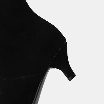 Outono Novo Preto Confortável Damasco Mulheres Tornozelo Nude Botas De Salto Alto Senhora Formal Sapatos Mais Grande Pequeno Tamanho 10 30 43 45 48