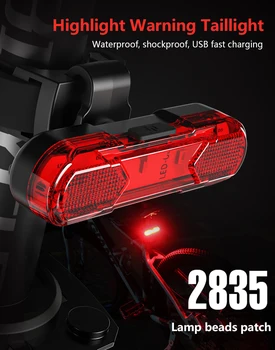 Bike Bicicleta de Luz LED USB Recarregável de Segurança Montanha Ciclo de Frente para Trás do Farol Lâmpada de Lanterna Acessórios de Moto TSLM1