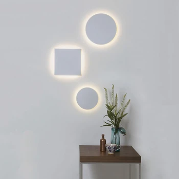 LEDGLE Clássico LED, Lâmpada de Parede Redondo Branco Criativo de Parede Decoração clara Luz do Ponto do Quarto Sala de estar Interior, de Cozinha Corredor