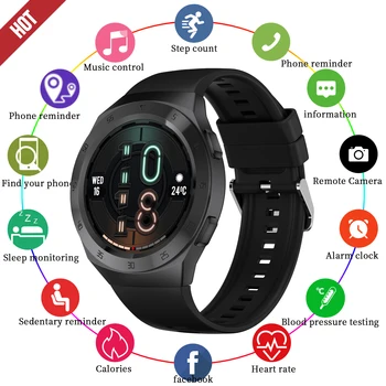 2021 Nova 1.3 polegadas de Full-touch Smart Watch para Homens Relógio do Esporte de Chamada Bluetooth Suporte a Huawei, Samsung, Apple Xiaomi Conexão