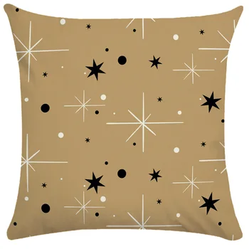 Estilo nórdico padrão de Estrela Fronha Macia Curto de Pelúcia Capa de Almofada Estrela Dourada Lua Almofada Travesseiro Hotel Casa ao ar livre, 45cm