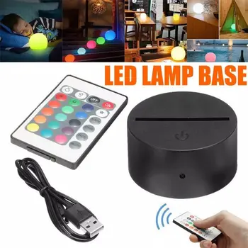Cabo USB de Toque 3D LED Luz Titular Base da Lâmpada de Luz de iluminação de Substituição de Bases de Mesa Decoração Titular a Decoração Home