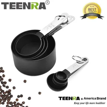 TEENRA 8Pcs/set de Aço Inoxidável Medindo Colher de Cozinha de Metal de Medição Colher de chá de Utensílios de Cozimento o Cozimento Ferramentas de Medição