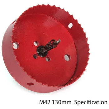 M42 HSS 130mm Bi-Metal Madeira Serras Bits Para o Woodworking Diy de Madeira Cortador de Broca Vermelho Buraco Viu Broca Fresa de Aço