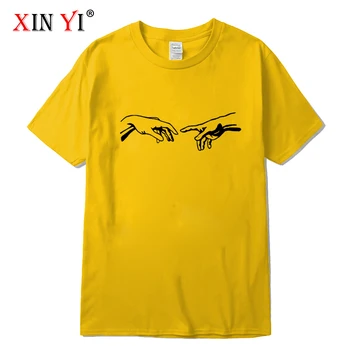XIN YI Homens T-shirt de Alta Qualityalgodão Engraçado streetwear impressão casual solta o pescoço de homens t-shirt manga curta masculino tee tops