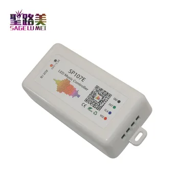 SP107E DC5-24V compatíveis com Bluetooth, LEVOU a Música Controlador RGB SPI LED Controlador por telefone APP para WS2812 LPD8806 luzes de tira