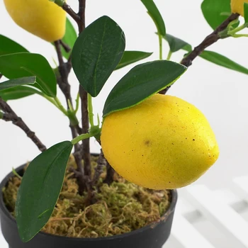 Artificial De Frutas Limão Árvore Simulado De Limão Bonsai, Decoração Do Vaso De Plantas Sala De Estar Ornamento Interior E Exterior Do Office
