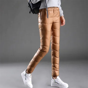 2020 o Inverno calças para mulheres casuais cuecas de cintura elástica de trabalho de desgaste de moda feminina de neve plus size engrossar feminino calças quentes