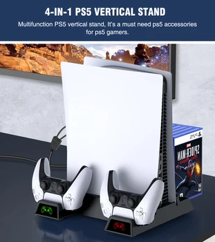 Para PS5 de Refrigeração Vertical Stand 2 Controlador de Carregador de Fan Cooler 13 Jogo de Armazenamento para Playstation5 Edição Digital/Ultra HD do Console