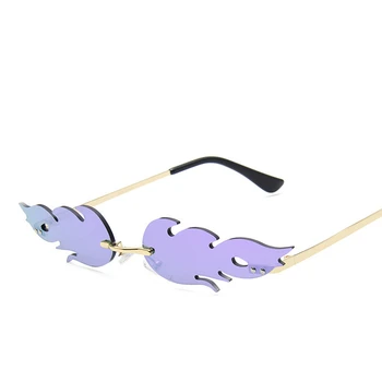 NOVO sem aro da Forma de Nuvem Óculos de sol com Raios Pingente Mulheres de Luxo Engraçado Óculos de Sol com Tons UV400 Marca de Designer