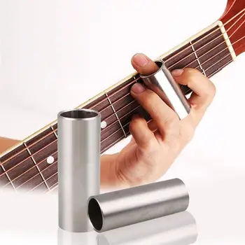 Guitarra Slide Guitar Acessórios Deslizante 60mm Cilindro Tubo de Aço Inoxidável de Seqüência de caracteres de 6x2.5 Cm De Slides De Guitarra Slide