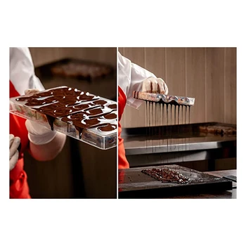 2 Pack de Policarbonato de Chocolate do Molde Doces Fazer Moldes de Chocolate em Forma de Bandeja para o Jelly Trufas, Doces, Bombons de Cookies
