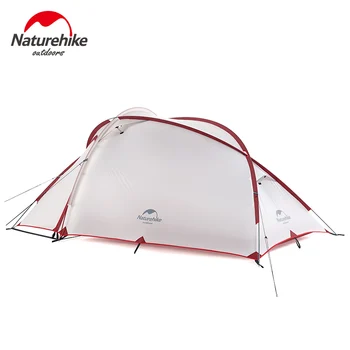 Naturehike Hiby3 Ultraleve Barraca de Camping 20D Nylon Cinza Branca Dupla Camada Exterior Impermeável 3 Pessoas Portátil Tenda da Família