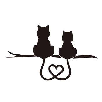 Cartoon Engraçado Dois Gatinhos Amor de Gato Adesivo de Carro Criativo Decalque de Motocicletas Auto Acessórios de Decoração de PVC,de 17 centímetros*9cm