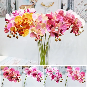 1 Pacote（6 Cabeças）Plástico Borboleta de Orquídea Vasos para Decoração de Casamento Plantas ornamentais Presentes de Natal Caixa de Flores Artificiais