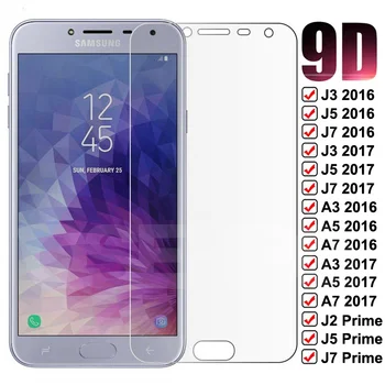 9D Vidro de Proteção Para Samsung Galaxy A3 A5 A7 J3 J5 J7 2016 2017 J2 J4 J7 Núcleo J5 Primeiro-S7 Temperado Protetor de Tela de Vidro