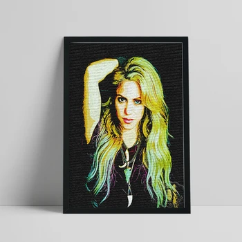 A Colombiana Shakira Cantora Cartaz, A Estrela Da Música Cópias Da Arte, Cabelos Longos, Elegantes Deusa Pintura De Retrato, Fãs De Shakira Recolher Presente