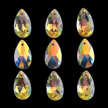 20Pcs/Monte Vidro Facetado Lágrima Esferas Azuis 13x22mm Charme Cristal de Gota Pendente Para DIY Tornando as Mulheres da Lavoura Acessórios de Jóias