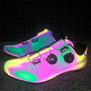 2020 Novos sapatos de ciclismo de estrada profissional de corrida de bicicleta de estrada de bicicleta, tênis deslumbrar cor ultraleve respirável auto-fecho sapatos