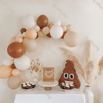 DIY Decoração de Casamento 50pcs Natural de Areia Cor de Balão Garland Kit de Creme de Pêssego de Arco de Balão de Festa de Aniversário chá de Bebê Decoração