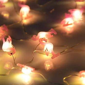 20Leds Luzes de corda de Fio de Judy para o Havaí, Festa de Verão de Aniversário, Decoração de Bateria de Fadas Luz Flamingo Bebê Elefante Abacaxi