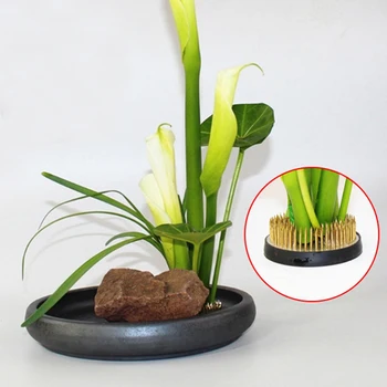 3 Tamanhos Rodada Ikebana Kenzan Flor Titular Art Planta De Base Fixa Com Ferramentas Práticas Simples Arranjo Floral Pin