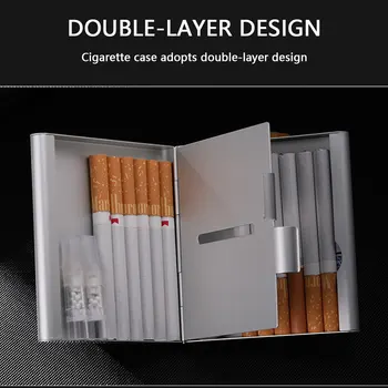 1Pcs Cigarro Caso de Fumar Acessórios de Metal Homens do Presente do Tabaco Titular de Bolso Caixa 9.2*8.2*2CM Charuto Recipiente de Armazenamento de 2021 Novo