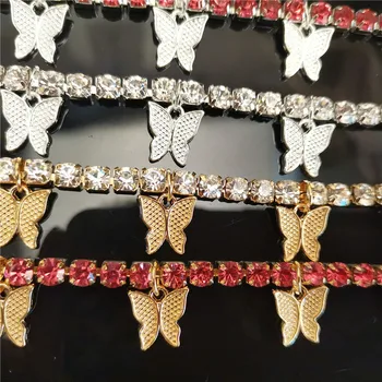ZOSHI Criativo Borboleta Tornozeleiras para Mulheres cheias de Cristal de Luxo Jóia de Verão da Praia de Tornozeleiras